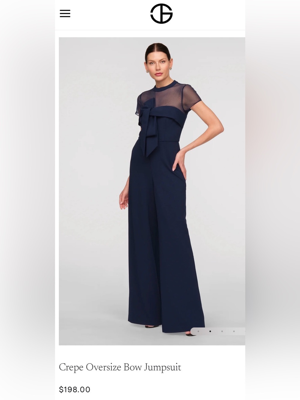 JS Collections Navy Crepe Bow Jumpsuit